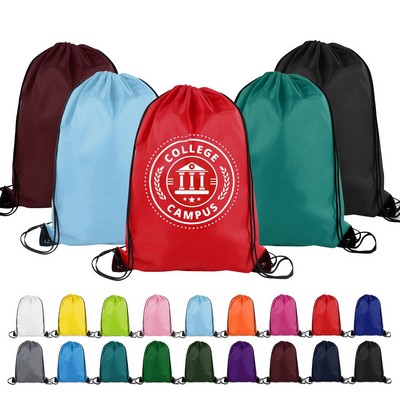 13.5" X 16.5" Polyester Custom Drawstring Backpack