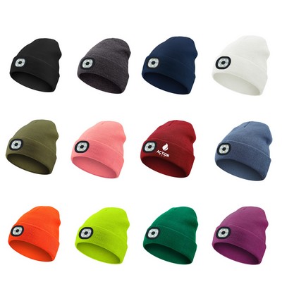 Led Rechargeable Removable Lighting Knit Cap