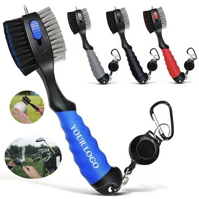 Non-slip handle with Soft Rubber Hand Grip Retractable clip Cleaner for Golf Brush