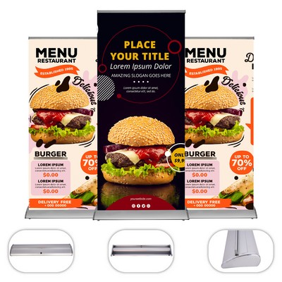 31.5" x 79" Deluxe Retractable Aluminum Banner Stand