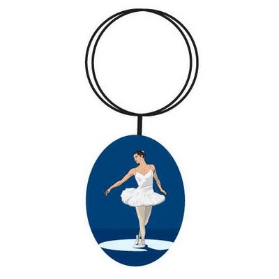 Ballerina Executive Key Chain w/Mirrored Back (3 Square Inch)