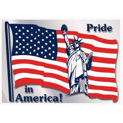 Stock Patriotic U.S. Flag Decal (Static Cling for Inside Window)