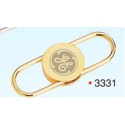 2-5/8" Gold Plated 2 Section Round Key Ring