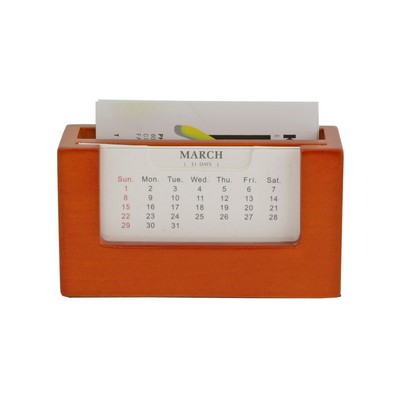 Desktop Card Holder with Adjustable Calendar - Cherry Finish