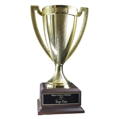 8" Plastic Trophy Cup on Wood Base