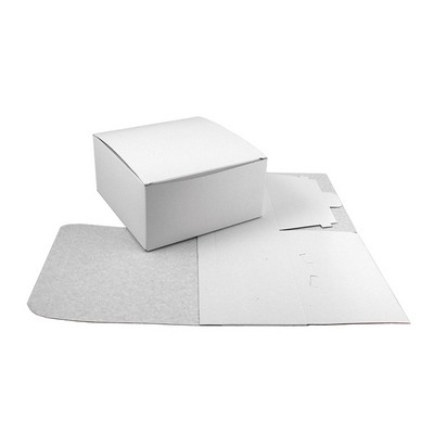 High Gloss White Folding Gift Box (8"x8"x3.5")