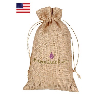 8"x12" Classy Stuff Burlap/Jute Drawstring Bag