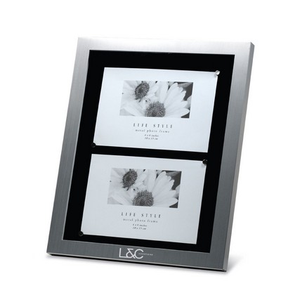 Brushed Aluminum Shadow Box Frame with Black Matte (7-1/2"x9-1/2" Opening)