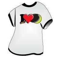 I Love Tennis w/Racket T-Shirt Lapel Pin