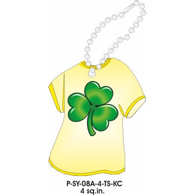 Shamrock Promotional T Shirt Key Chain w/ Black Back (4 Square Inch)