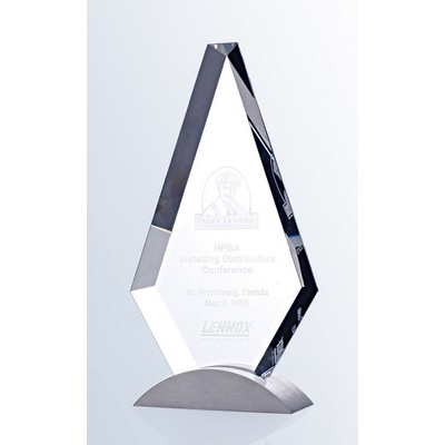 Crystal Royal Diamond Award with Aluminum Base, 6"x10-3/4"