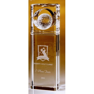 Large Absolute Golf Crystal Trophy