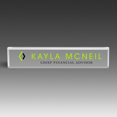 Clear Acrylic Nameplate (10"x2"x1")