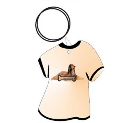 Afghan Hound Executive T Shirt Keychain w/Mirrored Back (4 Square Inch)