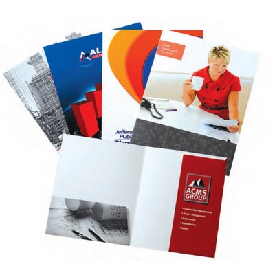 Custom Presentation Paper Folder w/ Vertical & Horizontal Pocket