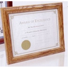 Honey Oak Wood Certificate Frame - 8.5x11