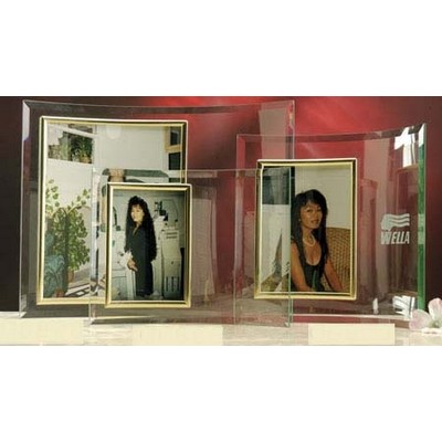 Vertical Curved Glass Picture Frame Plaque (8"x10")