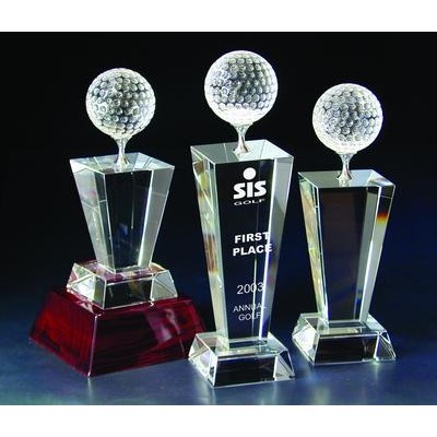 8" Small Crystal Golf Tower Award