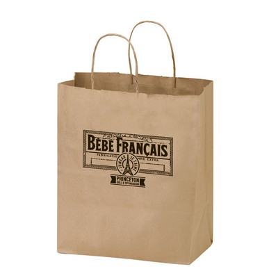 Natural Kraft Paper Shopper Tote Bag (8 1/4"x4 3/4"x10 1/4")