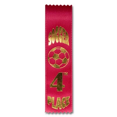 2"x8" 4th Place Stock Soccer Lapel Event Ribbon