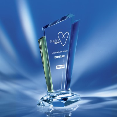 Blue & Green Double Edge Crystal Award