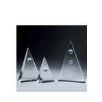 Medium Crystal Triangle Globe Award (5-1/8"x2"x3")