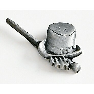 Top Hat Cane & Gloves Marken Design Cast Lapel Pin (Up to 7/8")