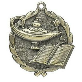 Medal, "Lamp-of-Knowledge" - 1 3/4" Wreath Edging