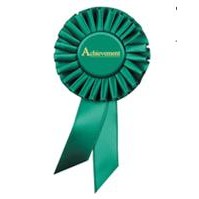 Rosette Ribbon - ACHIEVEMENT - Teal - 3-1/2" x 6-1/2"