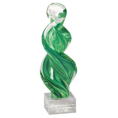 Art Glass Sculpture - Twisted Column