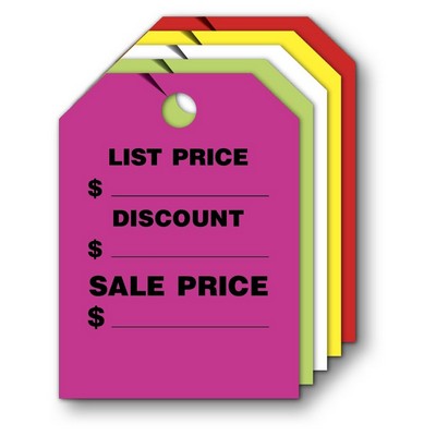 Fluorescent Mirror Hang Tag (List Price/Discount/Sale Price)