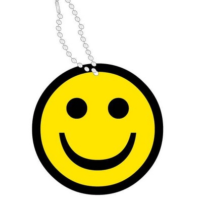 Smiley Face Promotional Line Key Chain w/ Black Back (10 Square Inch)