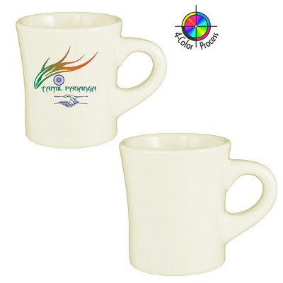 5.5 Oz. Vitrified Natural Beige Mini Diner Mug - 4 Color Process