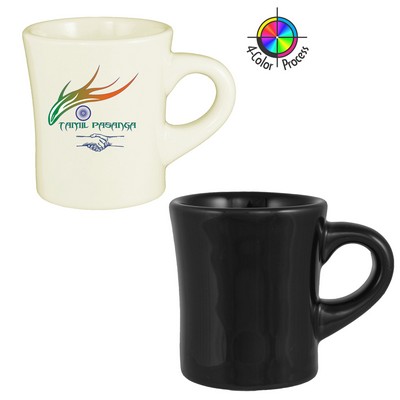 5.5 Oz. Vitrified Black Mini Diner Mug - 4 Color Process