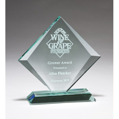 Diamond Series Jade Glass Award-7.375"