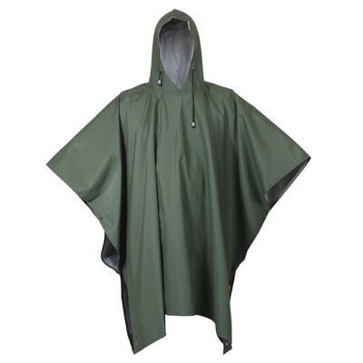 Olive Drab Rubber Rain Poncho