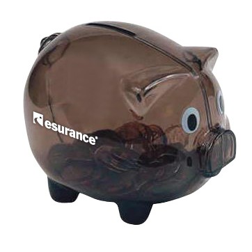 4"x3"x 3 1/2" Black Piggy Bank