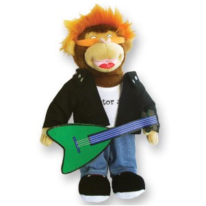 Custom Plush Rocker Monkey Mascot w/ Glasses & Guitar