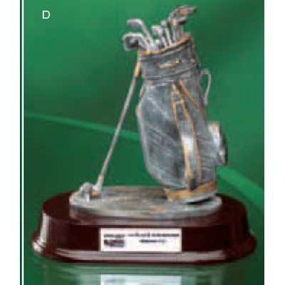 Golf Bag Trophy w/Gold Trim