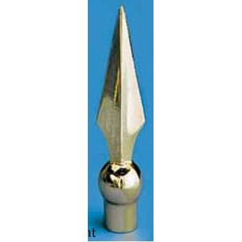 Flat Metal Gold Finish Spear Pole Ornament (7 1/2"x1 3/4")