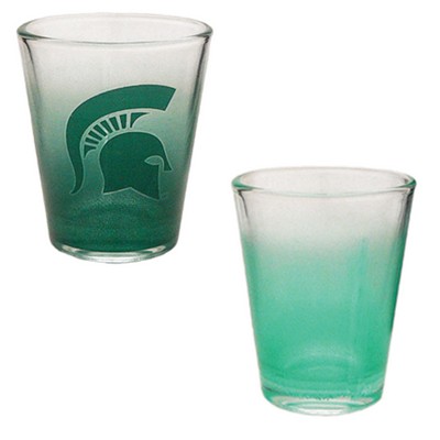 1.5 Oz. Green/Clear Shot Glass - Dishwasher Resistant - Precision Spot Color