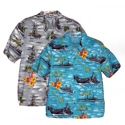 Hawaiian Tropical Military Print Shirt