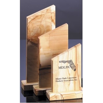 8.5" Teak Genuine Marble Pinnacle Award w/Fine Edge