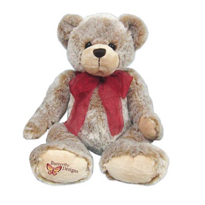 Custom Plush Teddy Bear w/ Maroon Ribbon