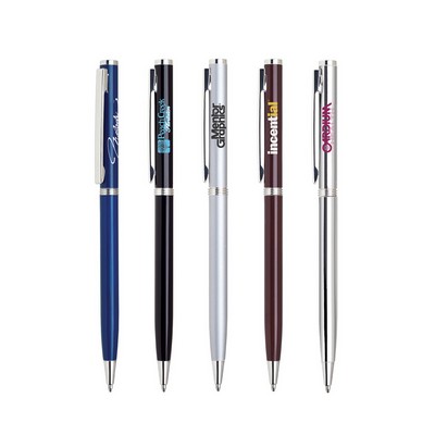 Metal Pen, Ballpoint pen, Twist action, Blue ink refill optional