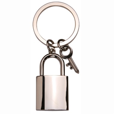 Charm Key & Lock Key Chain (Engraved)