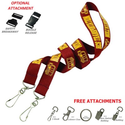 5/8" Custom Open Ended Polyester Lanyard w/ Badge Holder