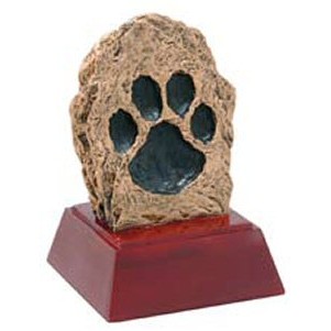 Paw Print, Antique Gold, Resin Sculpture - 4"