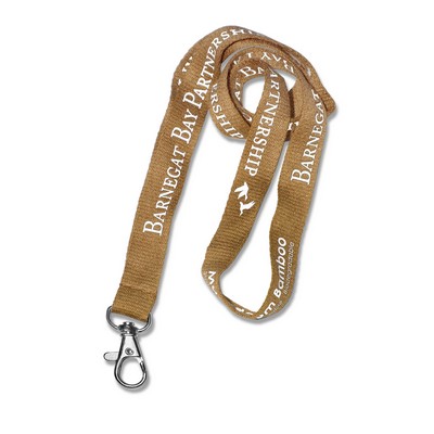 1/2" Wide Recycled P.E.T. or Bamboo Lanyard w/ Screen Printed Logo