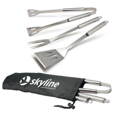 3 Piece Stainless Steel BBQ Tool Set